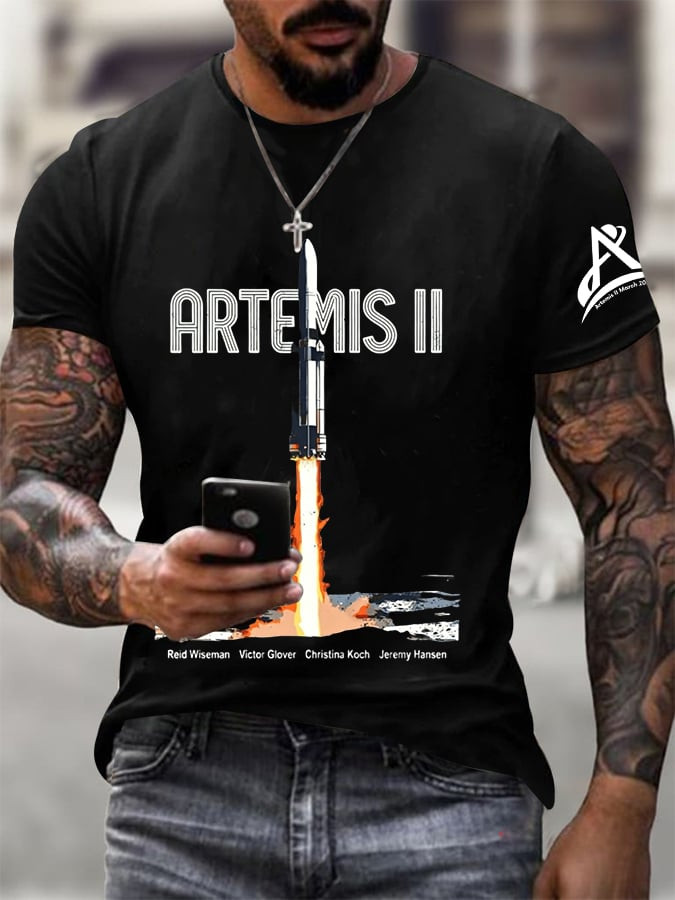 Artemis II Rocket Launch T-Shirt Artemis 2 Mission Merch Present For Dad Birthday