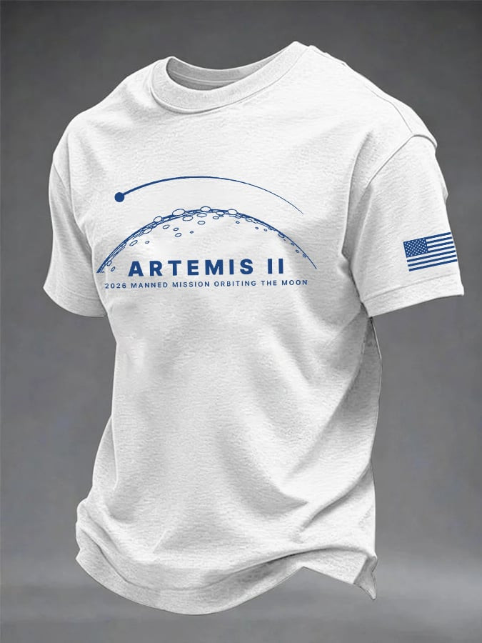 Artemis II T-Shirt 2026 Manned Mission Orbiting The Moon Apparel Astronaut Fan Gift