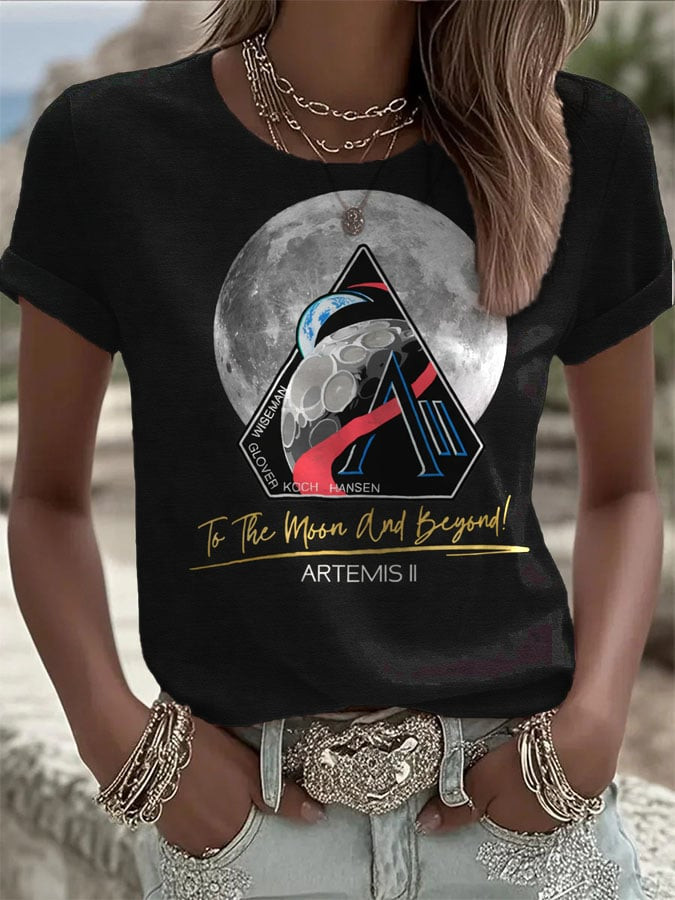 Artemis II To The Moon And Beyond T-Shirt NASA Artemis Logo Tee Gift For Wife