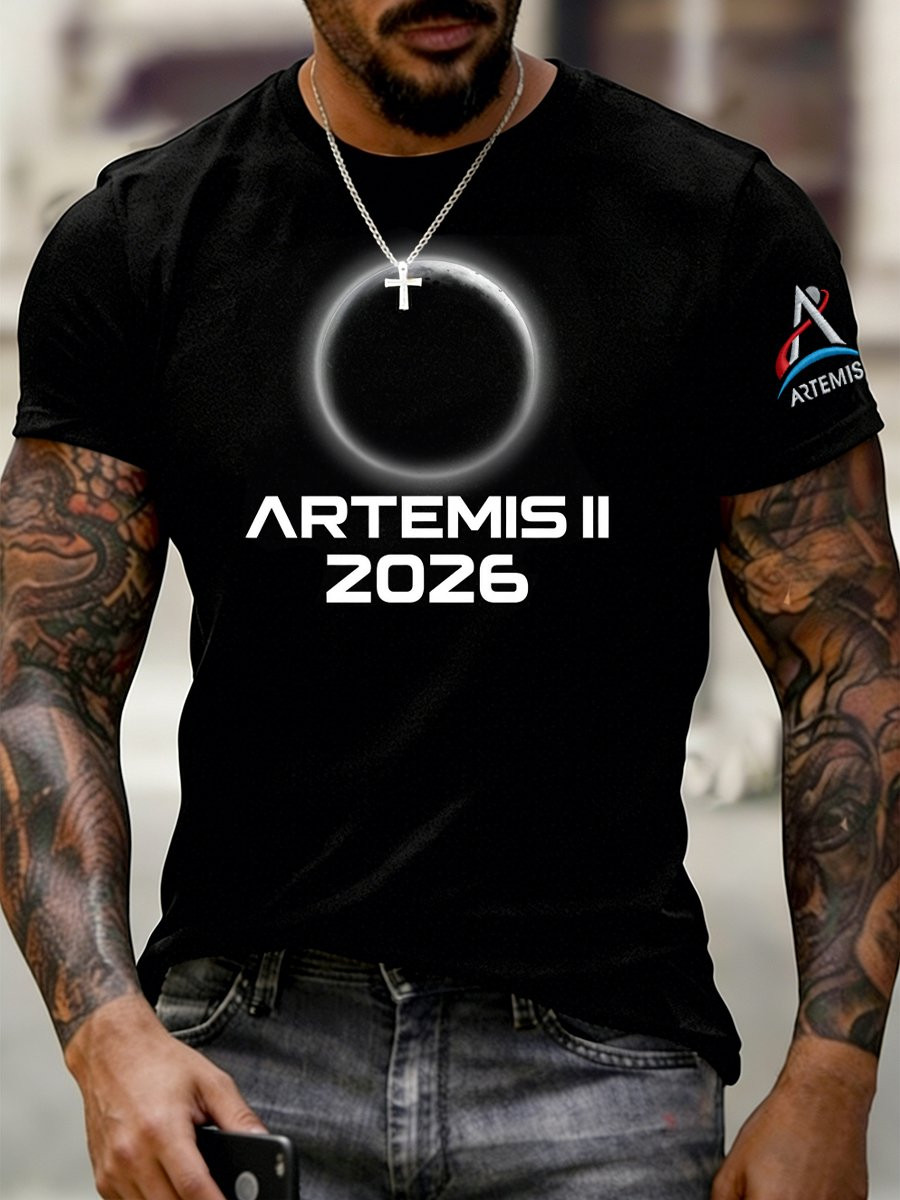 Artemis Il Logo Graphic T-Shirt NASA Moon Landing 2026 Clothes Best Gift For Huge Fans