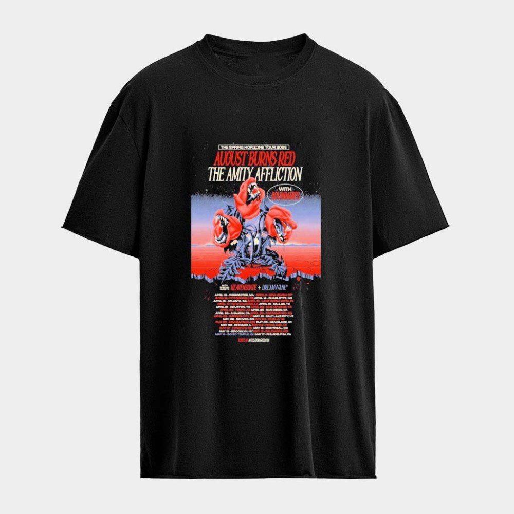 August Burns Red Merch The Amity Affliction The Spring Horizons Tour 2026 T-Shirt Fan Gifts