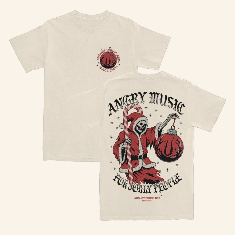August Burns Red Tour Merch Jolly Reaper T-Shirt Dad Christmas Gifts