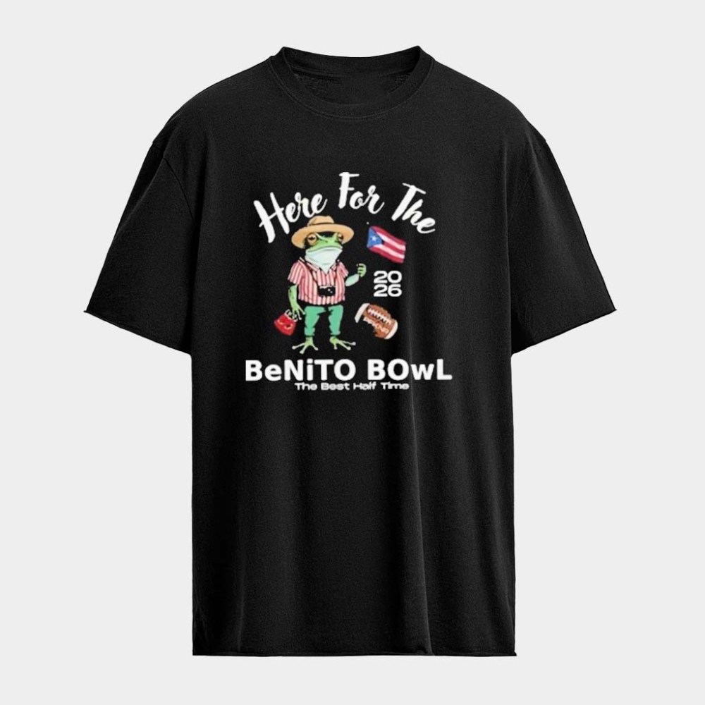 Bad Bunny Here For The Benito Bowl Shirt Halftime Show 2026 Bad Bunny Frog Merch