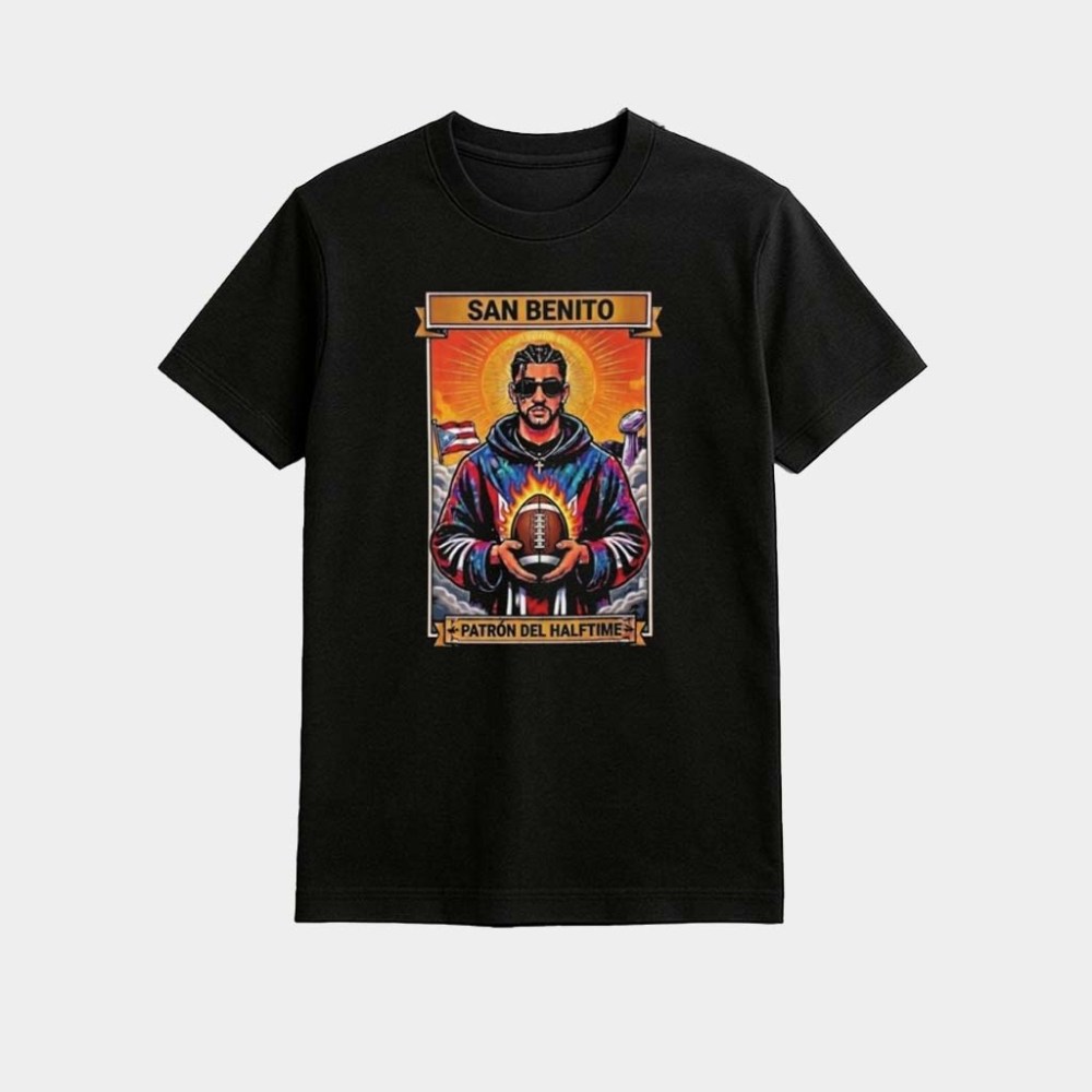 Bad Bunny Super Bowl 2026 San Benito Patron Del Halftime Shirt Bad Bunny Merch Fans Gifts