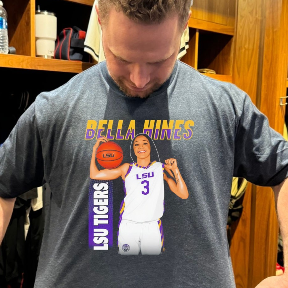 Bella Hines LSU Tigers Basketball T-Shirt Bella Hines Merch Basketball Fan Gift Ideas