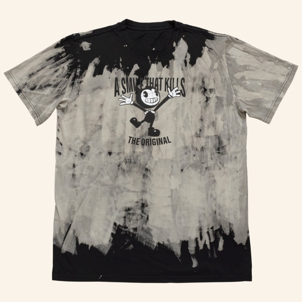 Bendy Merch Bendy Smile Kills Bleach Dye T-Shirt Birthday Gift For Brother