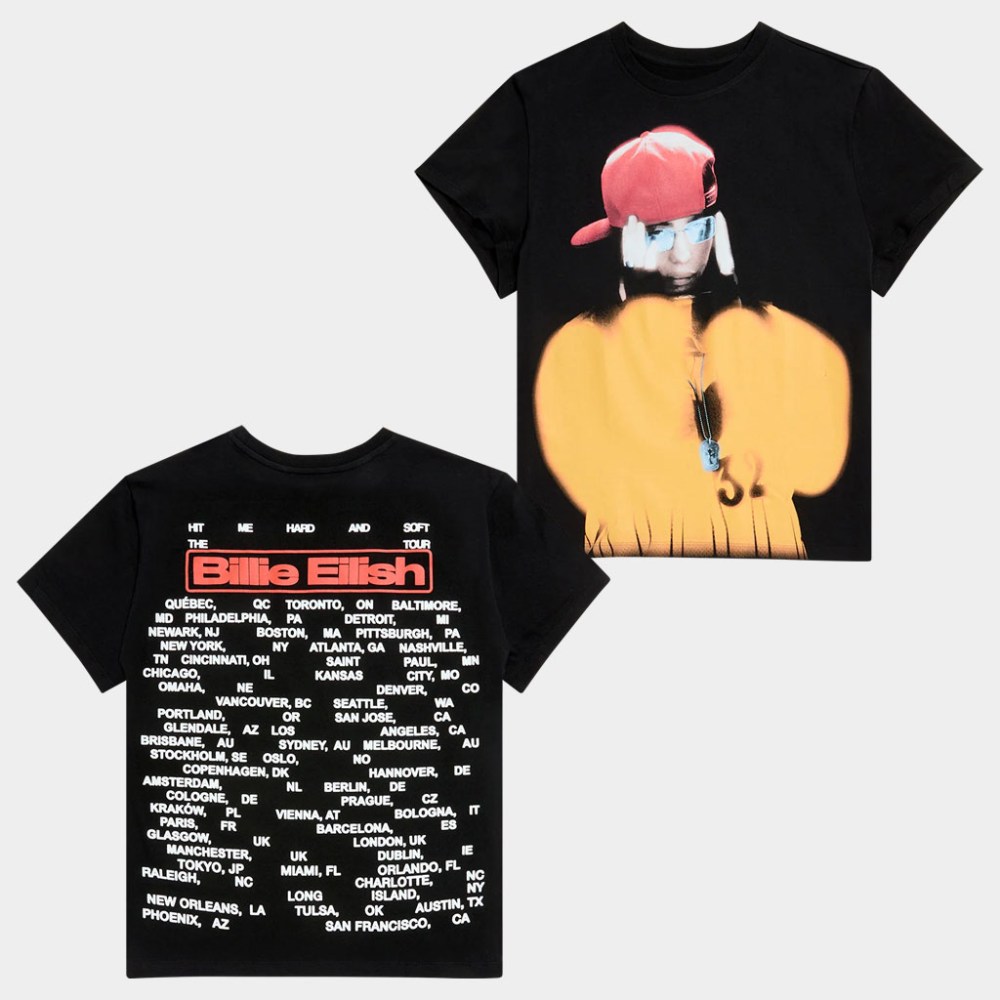 Billie Eilish Merch Hit Me Hard And Soft The Tour T-Shirt Black Gifts For Music Fans