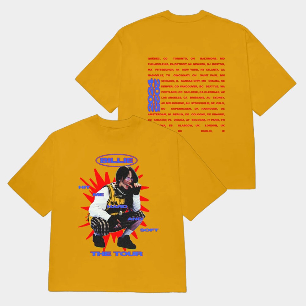 Billie Eilish Merch Hit Me Hard And Soft The Tour T-Shirt Music Lover Gifts For Him