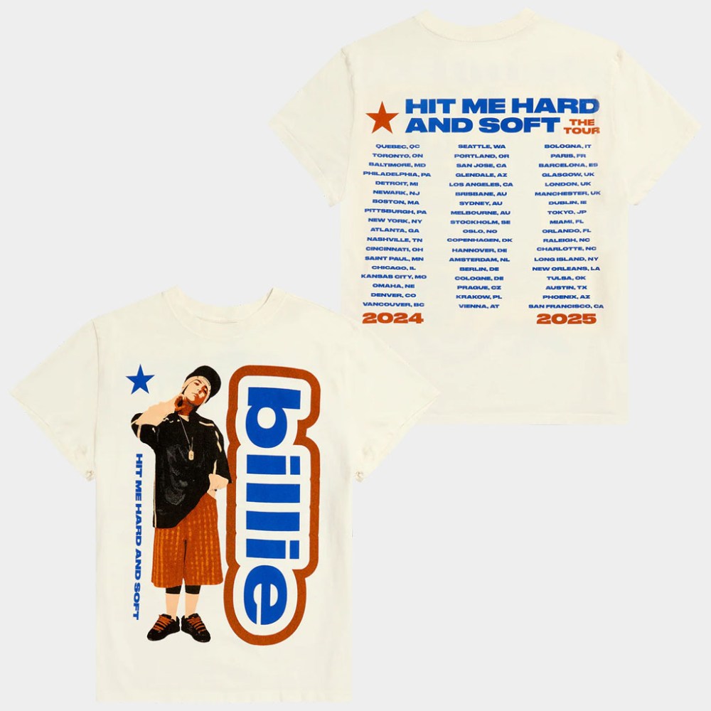 Billie Eilish Merch Lean Hit Me Hard And Soft The Tour 2026 Shirt Music Lover Gifts For Him