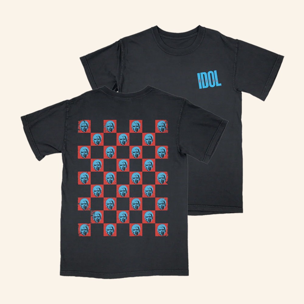 Billy Idol Merch Checkered Smirk T-Shirt Christmas Gifts For Music Lovers