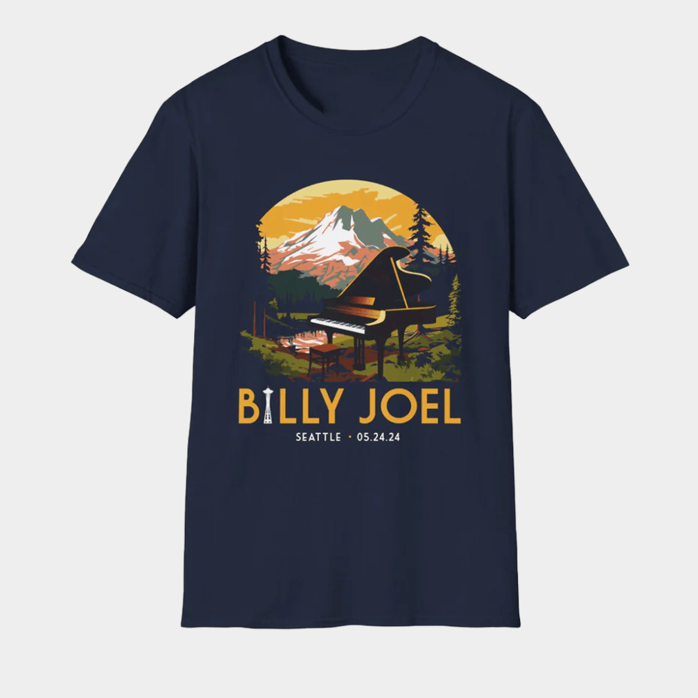 Billy Joel Merch Billy Joel Seattle WA 5 24 24 Event T-Shirt Cool Gifts For Music Lovers
