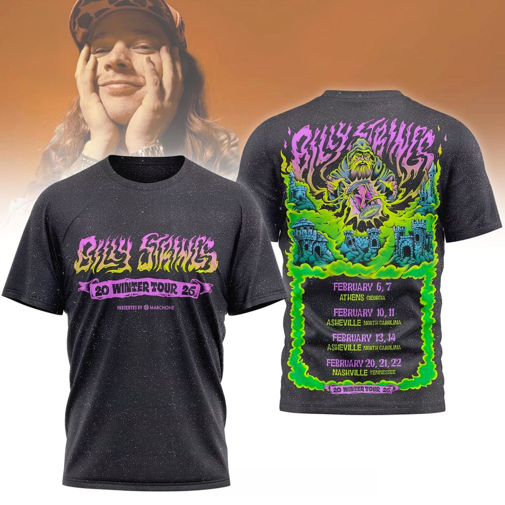 Billy Strings 20 Winter Tour 26 T-Shirt Billy Strings Merch Cool Gifts For Music Lovers