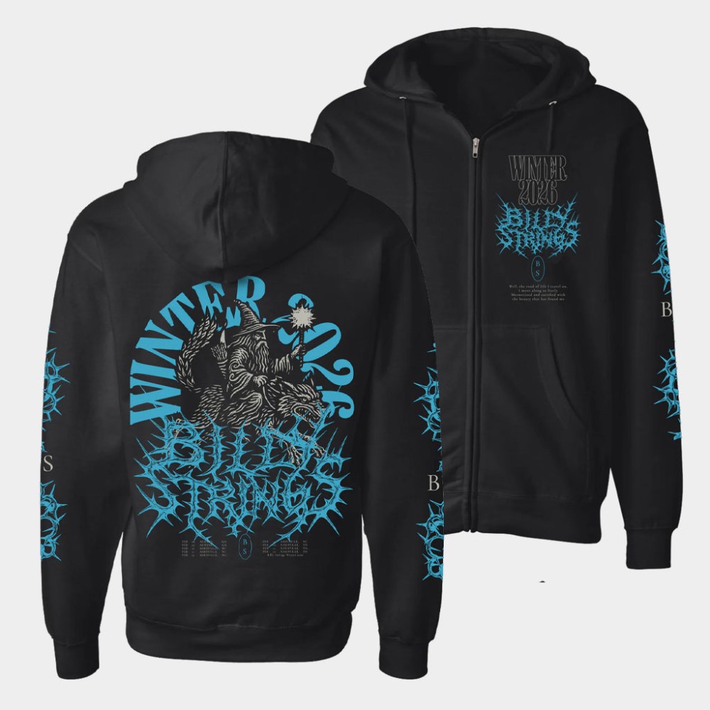Billy Strings Merch Wizard Metal Zip Up Hoodie With Dates Billy Strings Hoodie Gifts For Him
