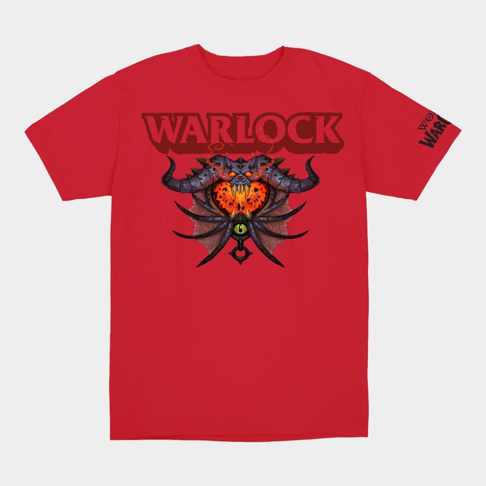 Blizzard Gear Merch World Of Warcraft Warlock Crest Red T-Shirt Gifts For Son