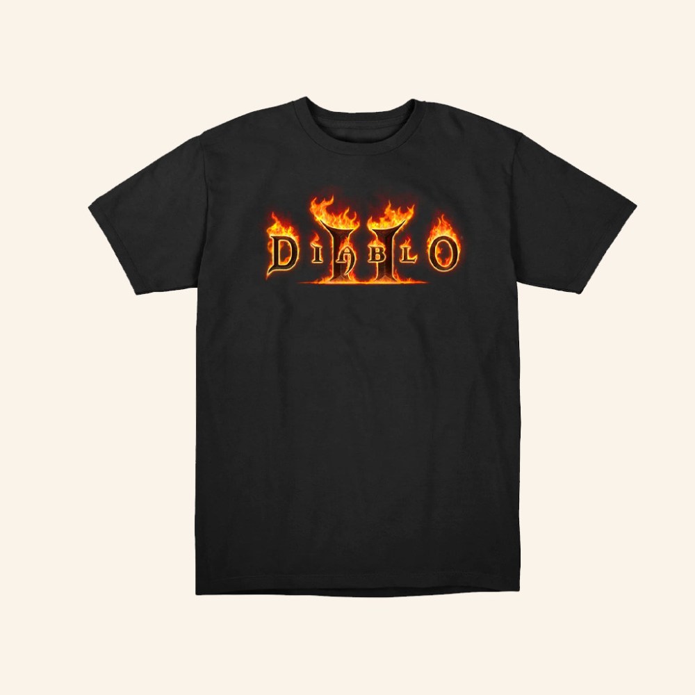 Blizzard Merch Diablo II Logo T-Shirt Xmas Gifts For Husband