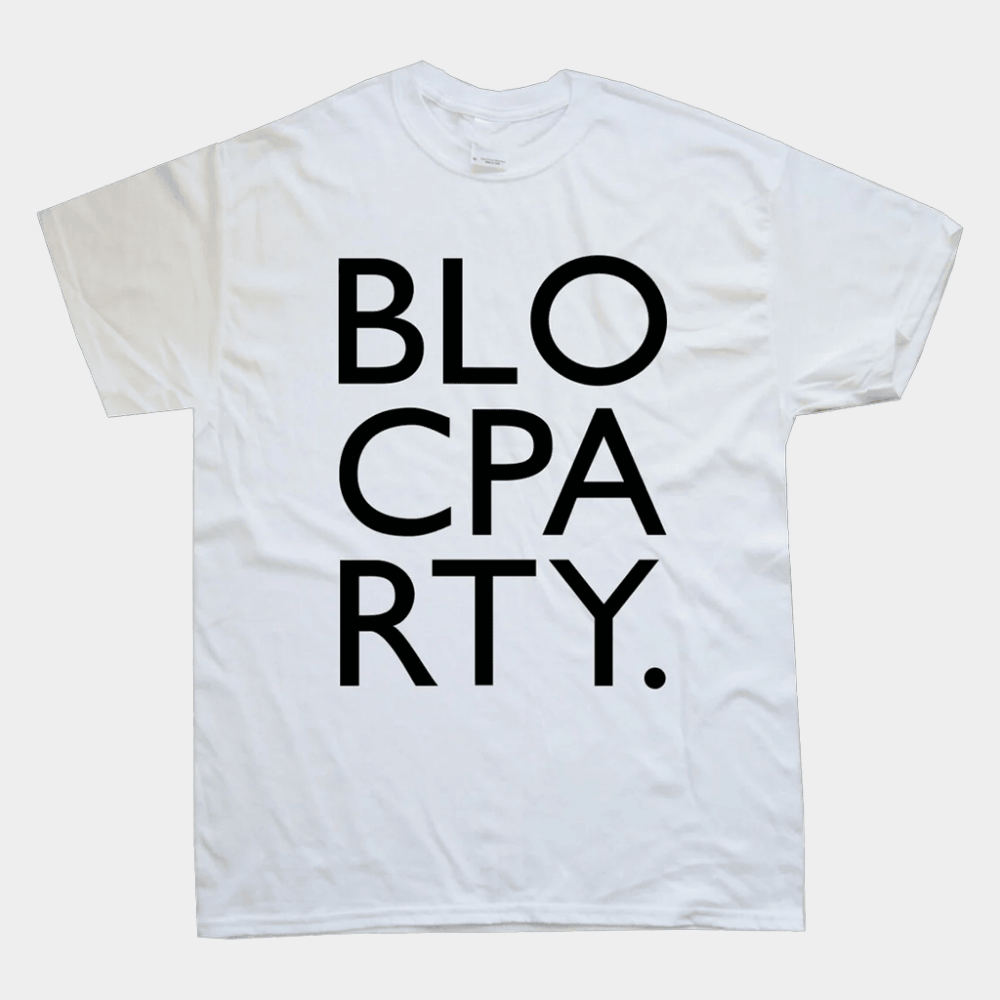 Bloc Party Merch Logo T-Shirt White Presents For Music Lovers