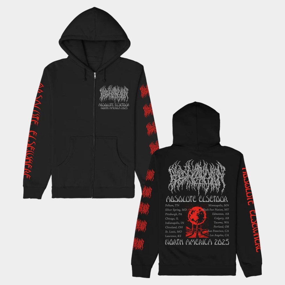 Blood Incantation Merch World Tour 2024 2025 Zip Up Hoodie Black Gifts For Band Fans