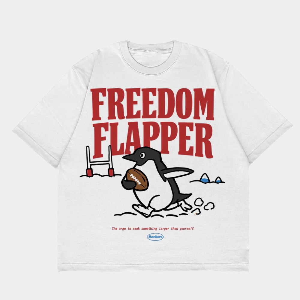 Bonkers Corner Merch Freedom Flapper Penguin T-Shirt Best Gifts For Boyfriend