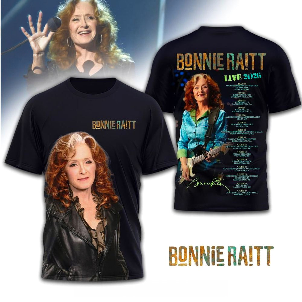 Bonnie Raitt Live 2026 Shirt Bonnie Raitt Merch Birthday Gifts For Music Lovers