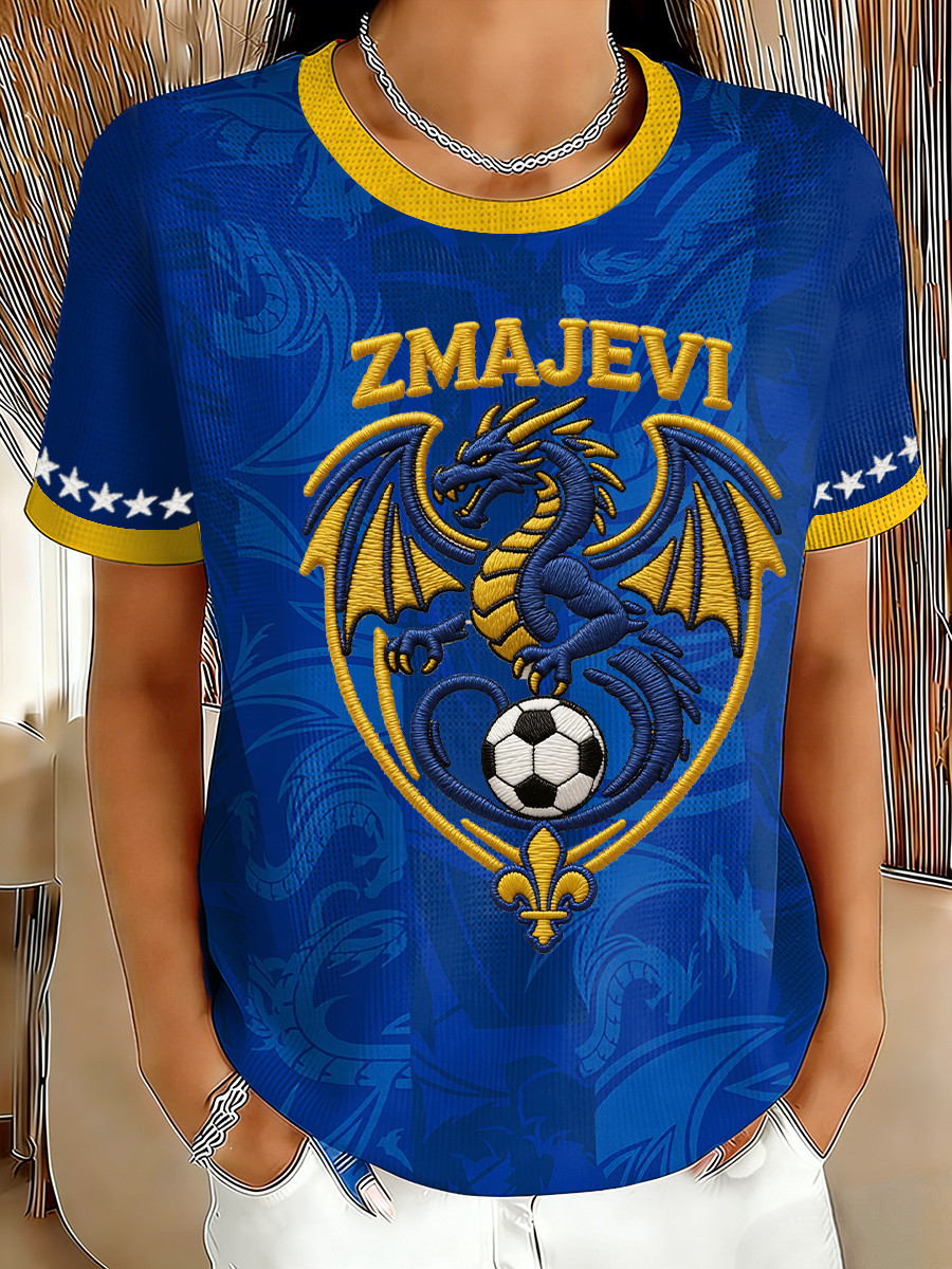 Bosnia ZMAJEVI Dragon Soccer T-Shirt FIFA World Cup 2026 Apparel Fans Gift