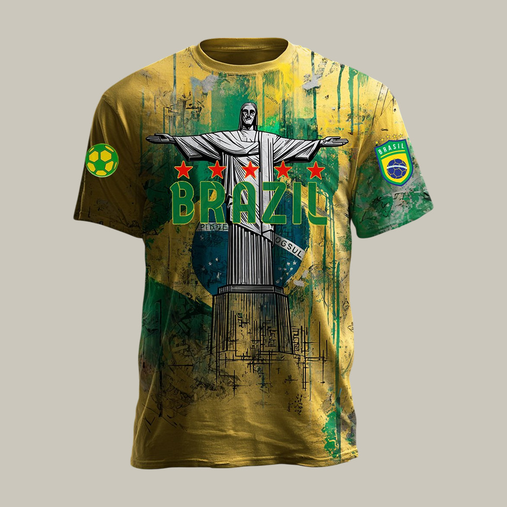 Brazil 2026 FIFA World Cup T-Shirt Christ Of Redeemer FIFA Club World Cup Bracket Merch