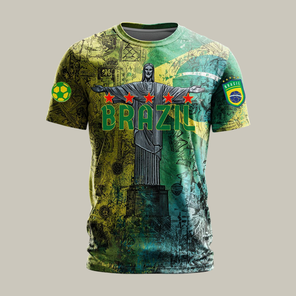 Brazil FIFA Club World Cup Bracket T-Shirt Crist Of Redeemer Shirt Soccer Lover Gift