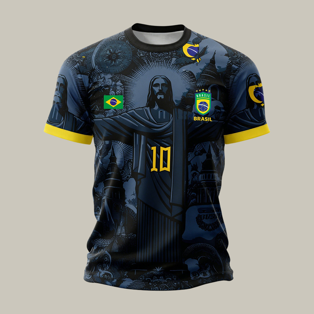 Brazil Of Christ The Redeemer Soccer Team T-Shirt FIFA World Cup 2026 Clothes Soccer Lover Gift