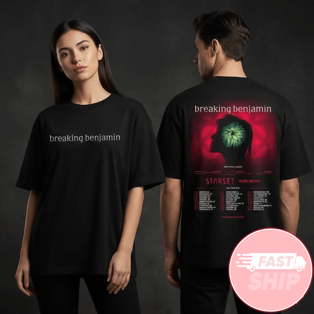 Breaking Benjamin Fall Tour North American 2026 Poster Tour Dates T-Shirt Fan Apparel