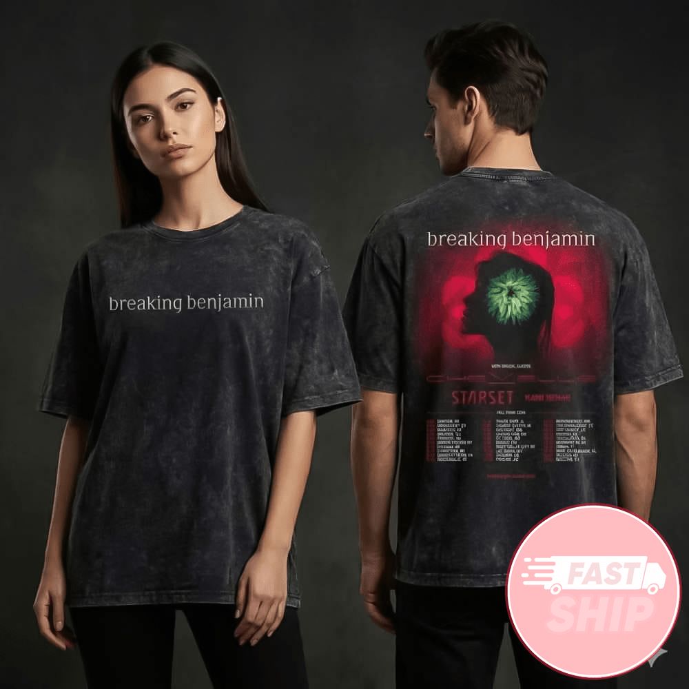 Breaking Benjamin Fall Tour North American 2026 Poster Tour Dates Washed T-Shirt