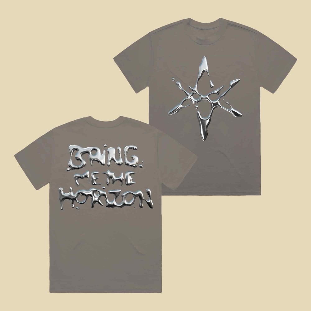 Bring Me The Horizon Merch Liquid Chrome T-Shirt Rock Music Lover Clothes BMTH Fans Gifts