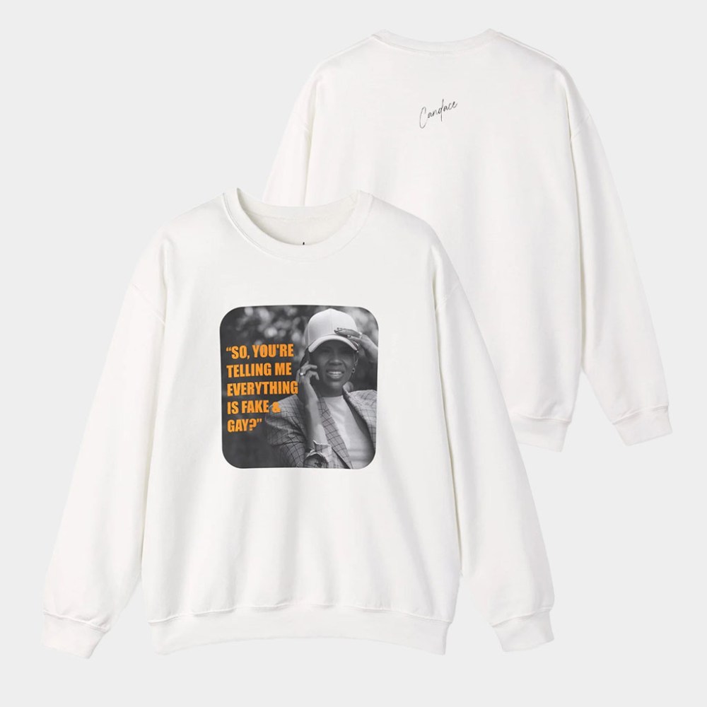 Candace Owens Merch Fake And Gay Crewneck Candace Owens Sweatshirt Gift Ideas For Him