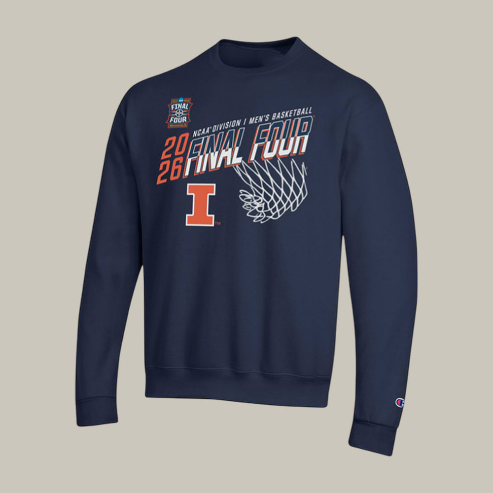 Champion Illinois Fighting Illini 2026 NCAA Men's Final Four Sweatshirt Basketball Apparel Best Fan Gear