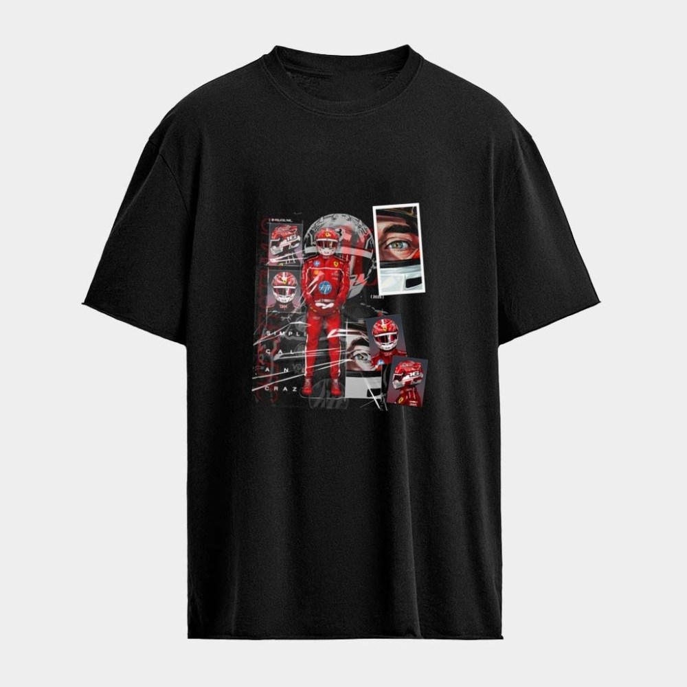 Charles Leclerc Ferrari F1 Racing Driver 16 Rosso Corsa T-shirt Unique Gift Ideas For Men