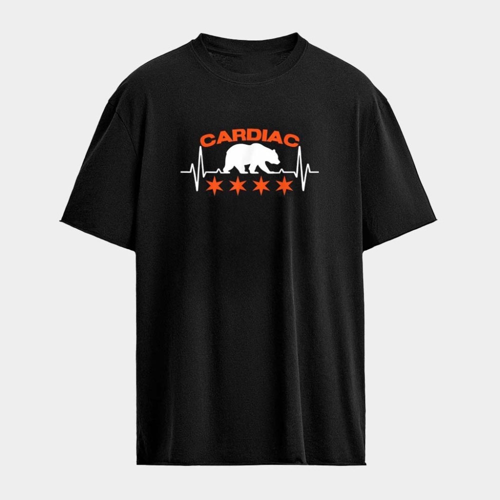 Chicago Football Cardiac Heartbeat T-shirt Bears Merch Football Related Gifts