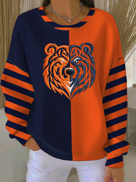 Chicago Football Sweatshirt Game Day Clothes CB Merch Bear Apparel Football Lovers Gifts