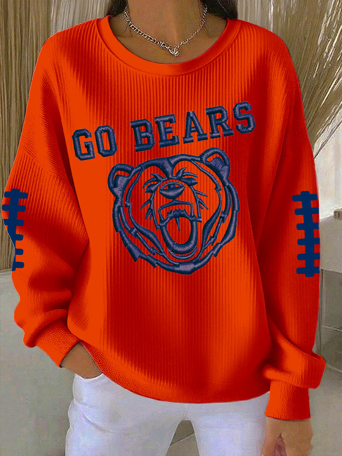 Chicago Football Sweatshirt Game Day Clothes Go Bear Sweatshirt Best Gift For Football Lovers