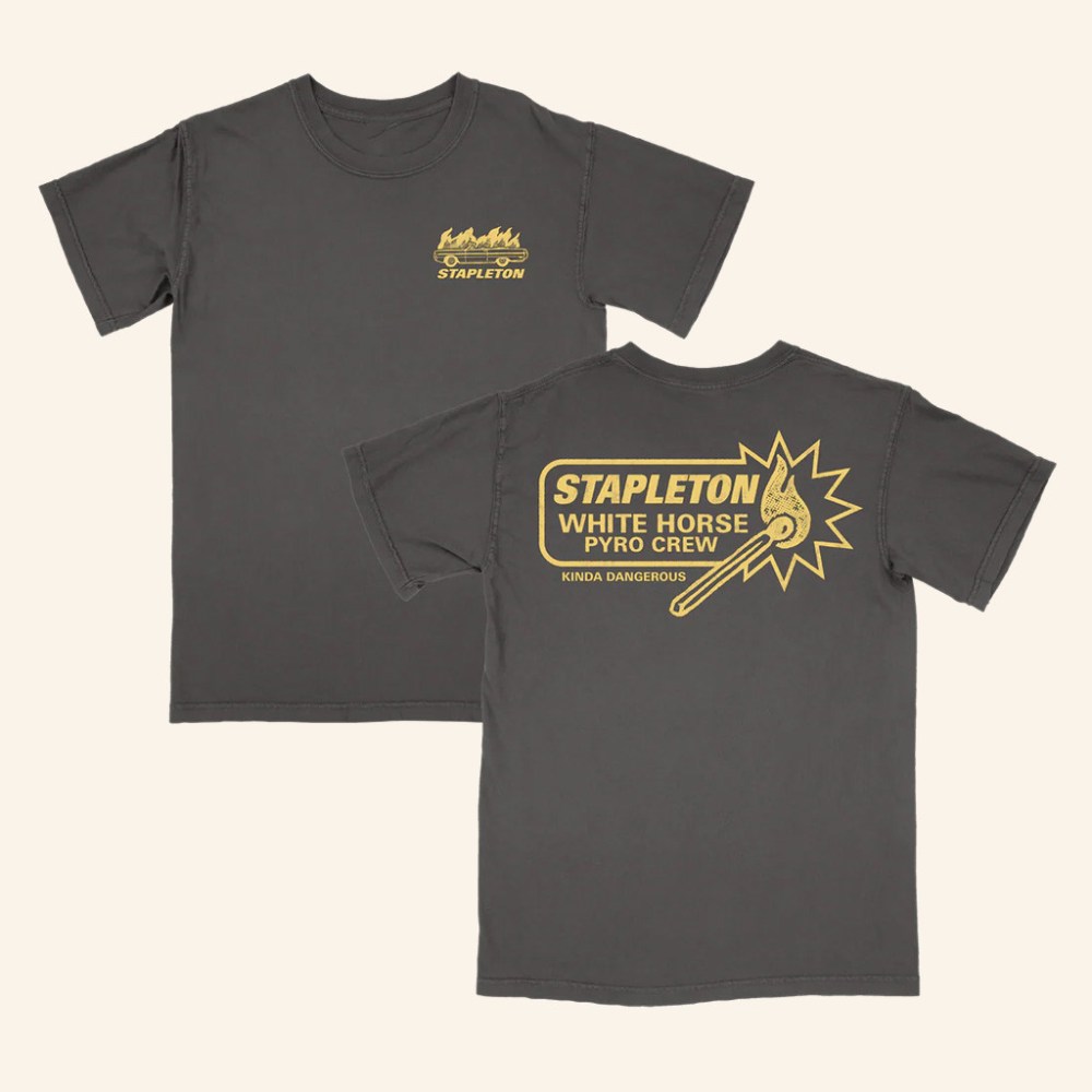 Chris Stapleton Merch White Horse Pyro Crew T-Shirt Best Gifts For Music Lovers