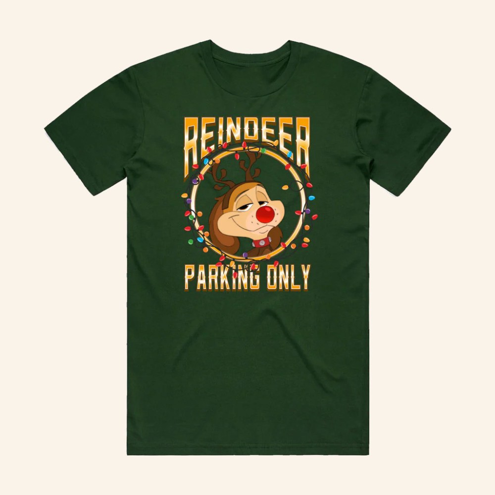 Chuck E Cheese Merch Reindeer Parking Only T-Shirt Christmas Gifts For Him