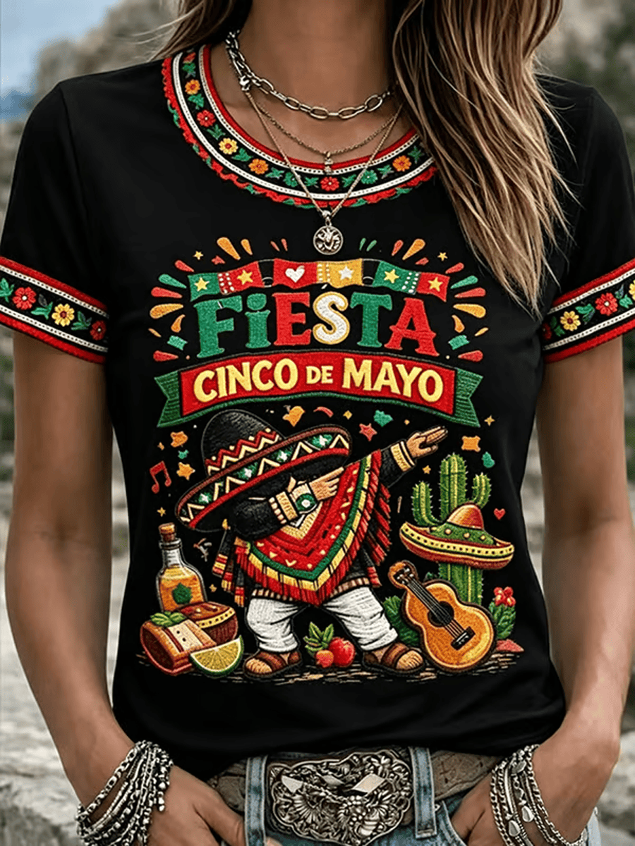 Cinco De Mayo Fiesta Dabbing Mexican T-Shirt Mexico Festival Merch Gift For Latina