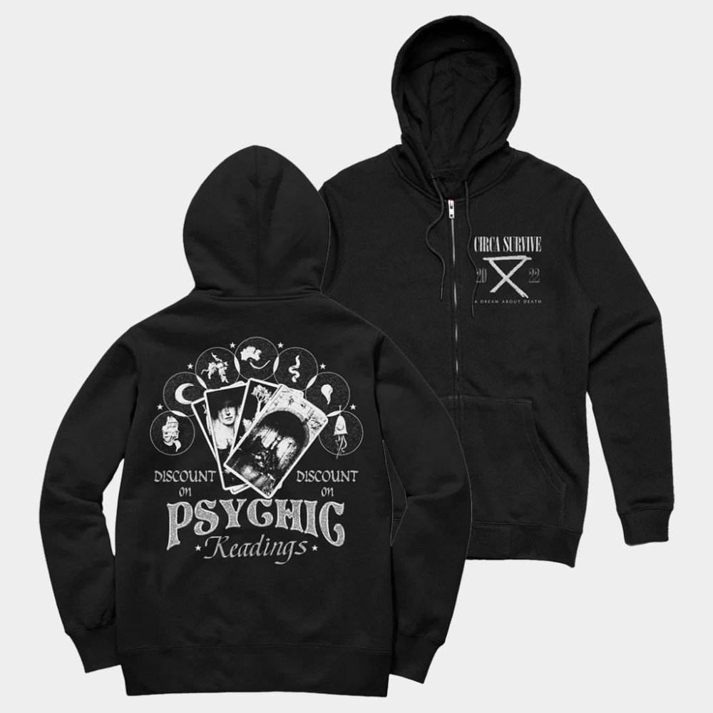Circa Survive Merch Psychic Readings Zip Hoodie Unique Gifts For Rock Music Lovers