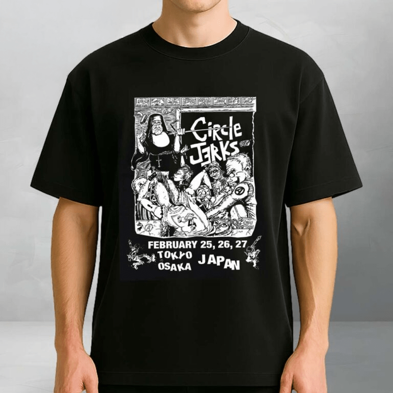 Circle Jerks Japan 2026 Tokyo Osaka February 25 26 27 Tour T-Shirt Circle Jerks Merch