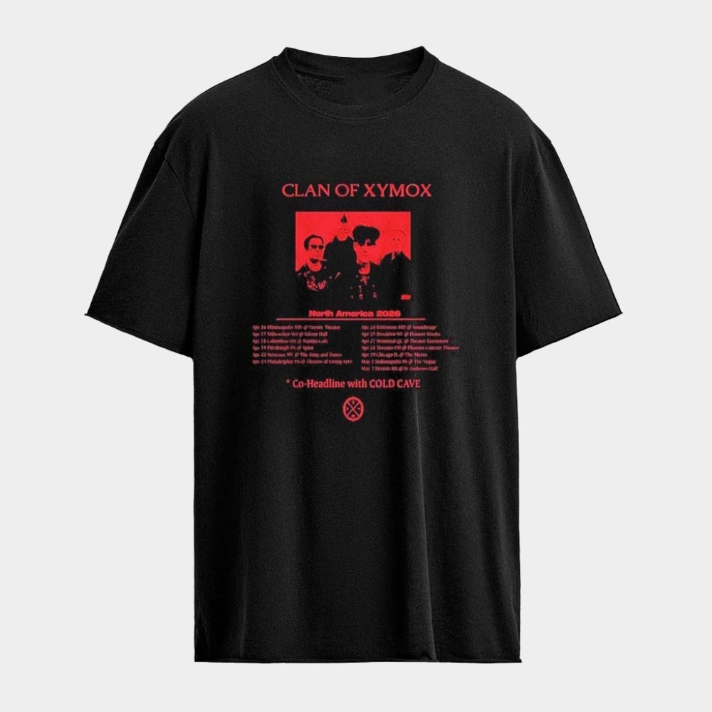 Clan Of Xymox North America 2026 Tour T-Shirt Clan Of Xymox Apparel Gifts For Dad