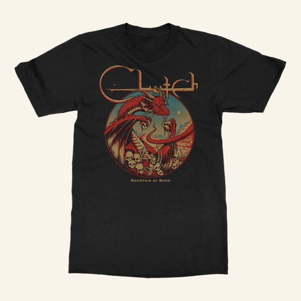 Clutch Merch Mountain Of Bone Red Dragon T-Shirt Gifts For Father