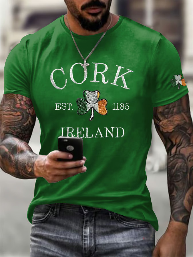 Cork Ireland Shamrock T-Shirt Mens St Patty's Day Shirts Great Gift Ideas For St Patrick's Day
