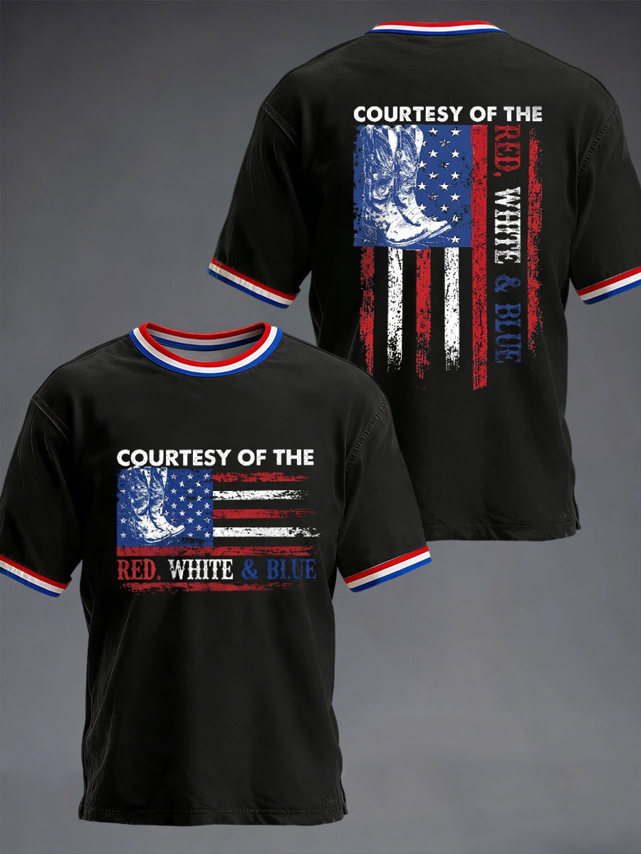 Courtesy Of The Red White Blue T Shirt Mens Graphic Tees Patriotic 250th Anniversary Gift