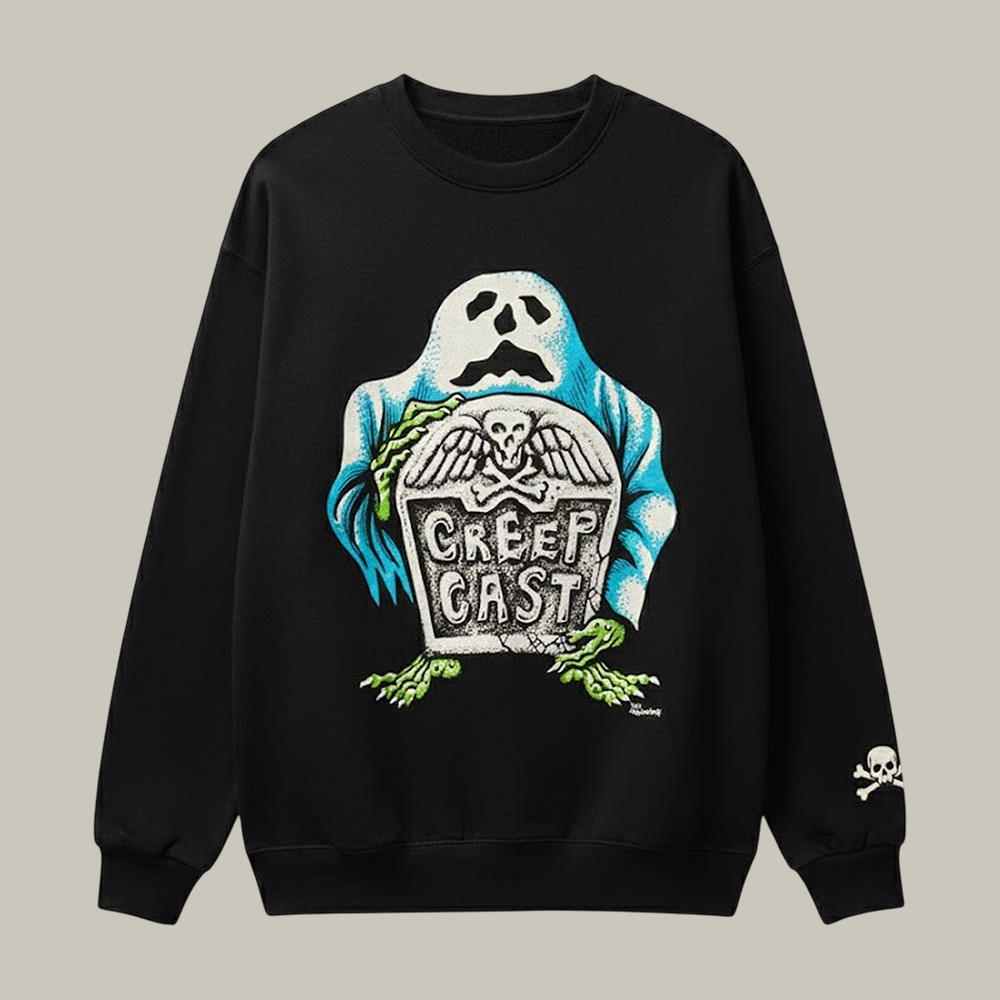 CreepCast Tombstone MeatCanyon Sweatshirt Horror Comedy Merch Gifts For Husband