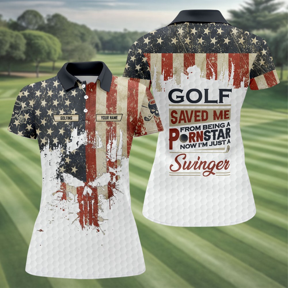 Customized Funny I'm Just A Swinger Golf Polo Shirt Golf Outfit Women Good Golf Gifts
