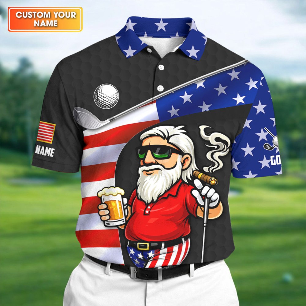 Customized Golf And Beer Patriotic Golf Polo Shirt Best Golf Shirts Best Golf Gifts Men