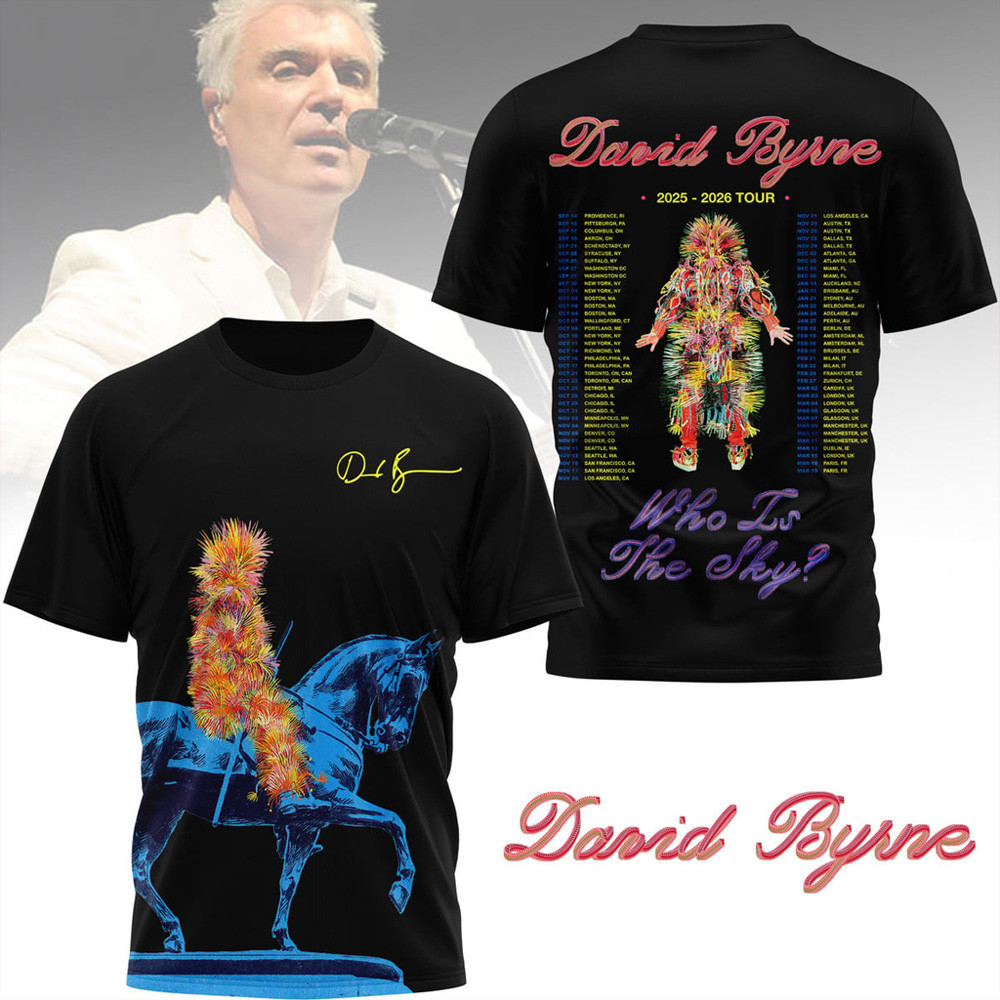 David Byrne 2025 2026 Tour Who Is The Sky T-Shirt David Byrne Merch Gifts For Music Fans