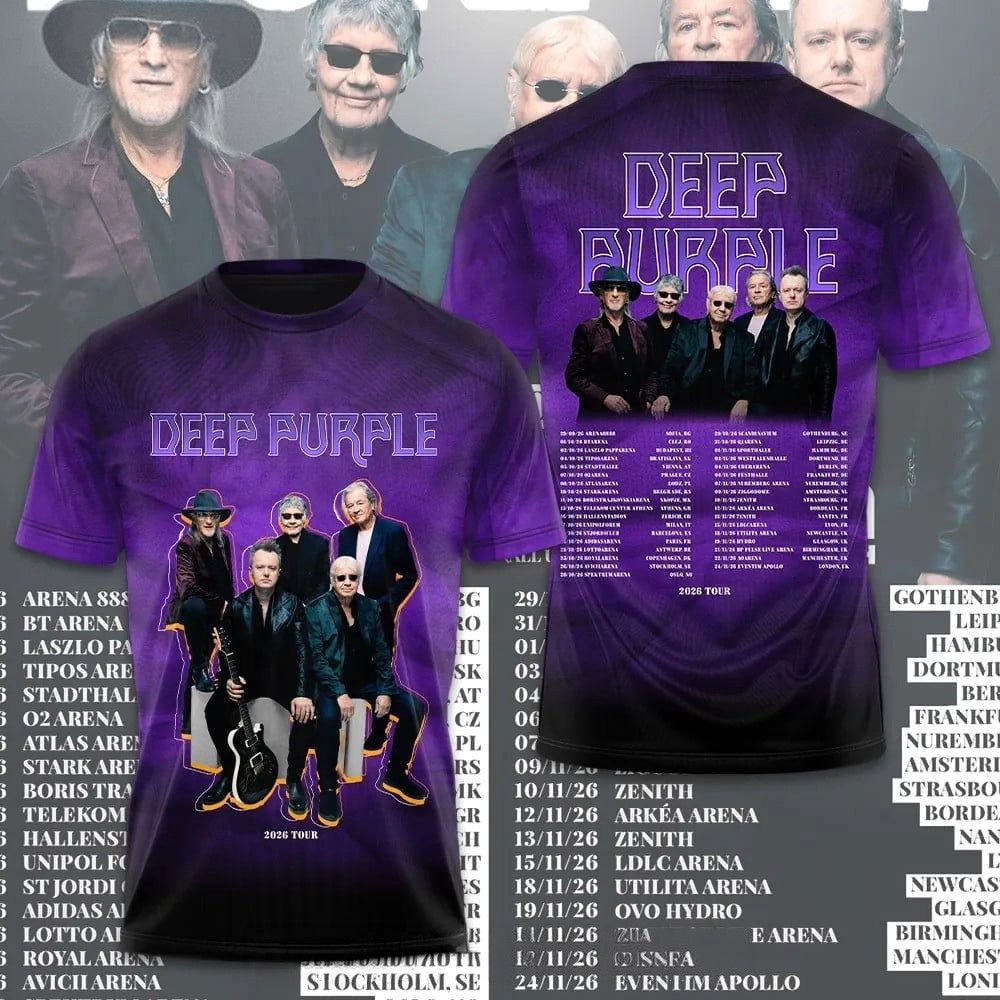 Deep Purple Tour 2026 T-Shirt Deep Purple Merch Cool Gifts For Rock Band Fans
